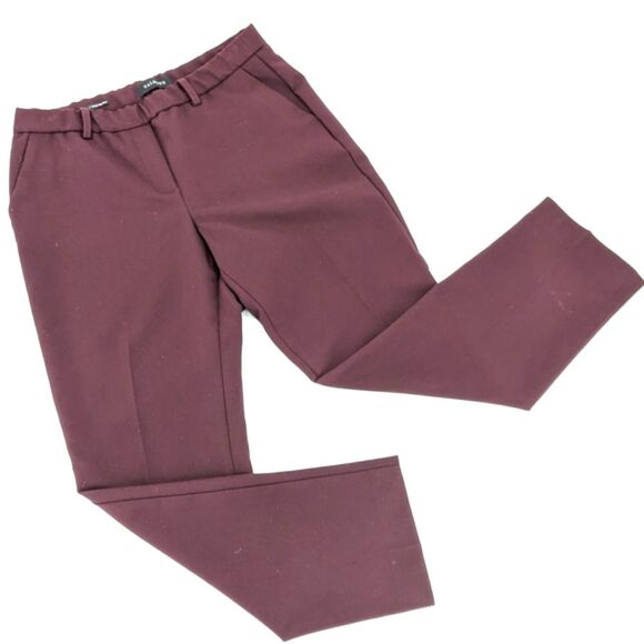 Talbots Cambridge Pull on Red Maroon High Rise Straight Leg Pants Size 8P Short - Picture 2 of 11